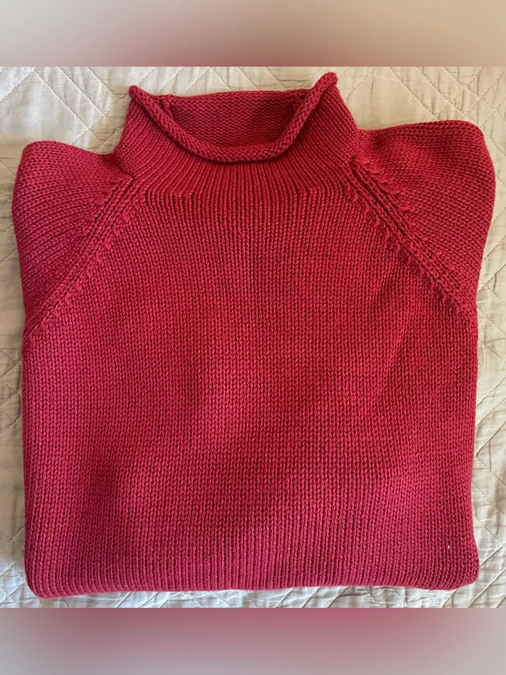 J. CREW 1988 RollneckT™ sweater in cotton in Burnt Red Size M $98 BW186